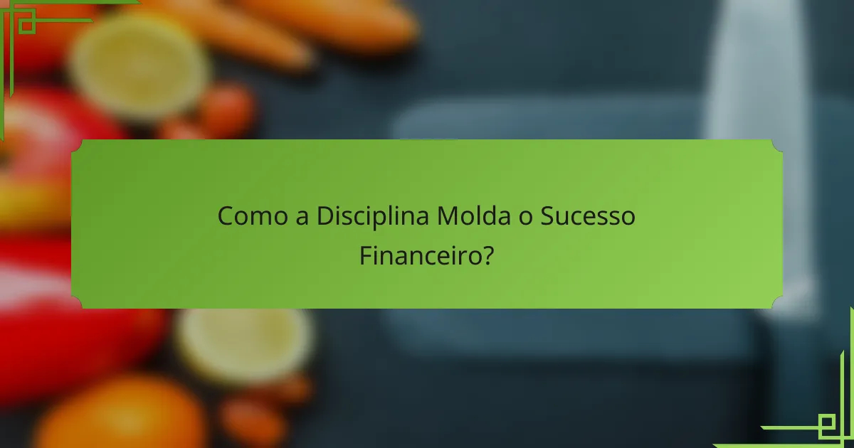 Como a Disciplina Molda o Sucesso Financeiro?