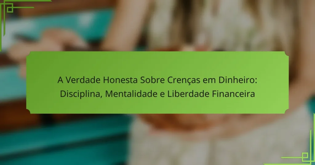 A Verdade Honesta Sobre Crenças em Dinheiro: Disciplina, Mentalidade e Liberdade Financeira