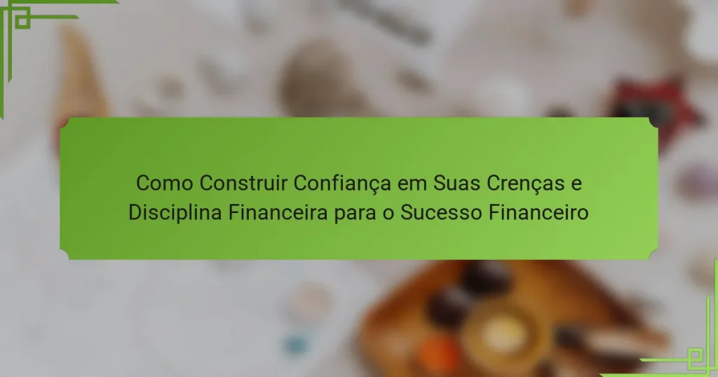 Como Construir Confiança em Suas Crenças e Disciplina Financeira para o Sucesso Financeiro