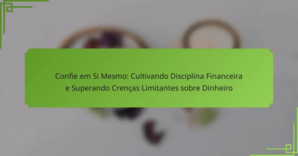 Confie em Si Mesmo: Cultivando Disciplina Financeira e Superando Crenças Limitantes sobre Dinheiro