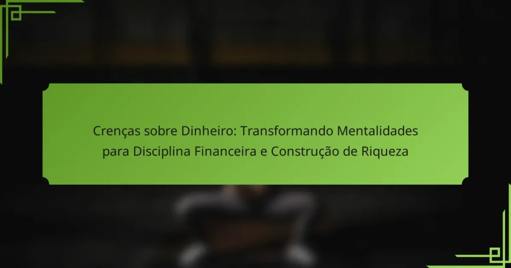 Crenças sobre Dinheiro: Transformando Mentalidades para Disciplina Financeira e Construção de Riqueza