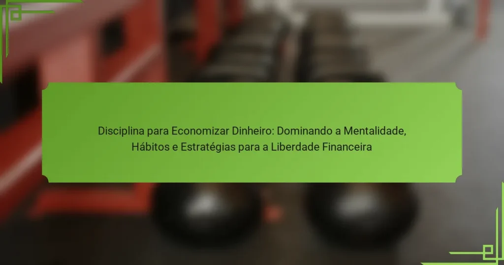 Disciplina para Economizar Dinheiro: Dominando a Mentalidade, Hábitos e Estratégias para a Liberdade Financeira