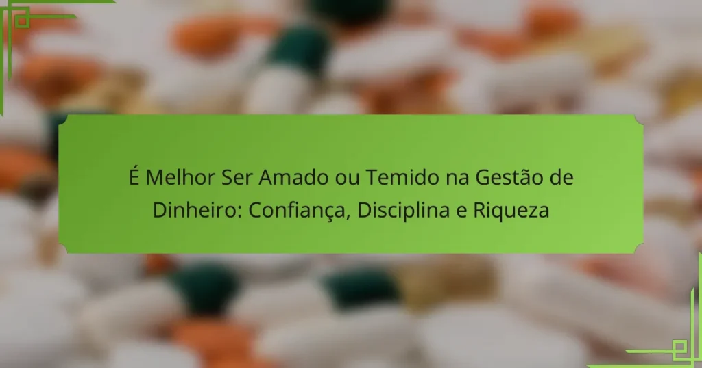 É Melhor Ser Amado ou Temido na Gestão de Dinheiro: Confiança, Disciplina e Riqueza