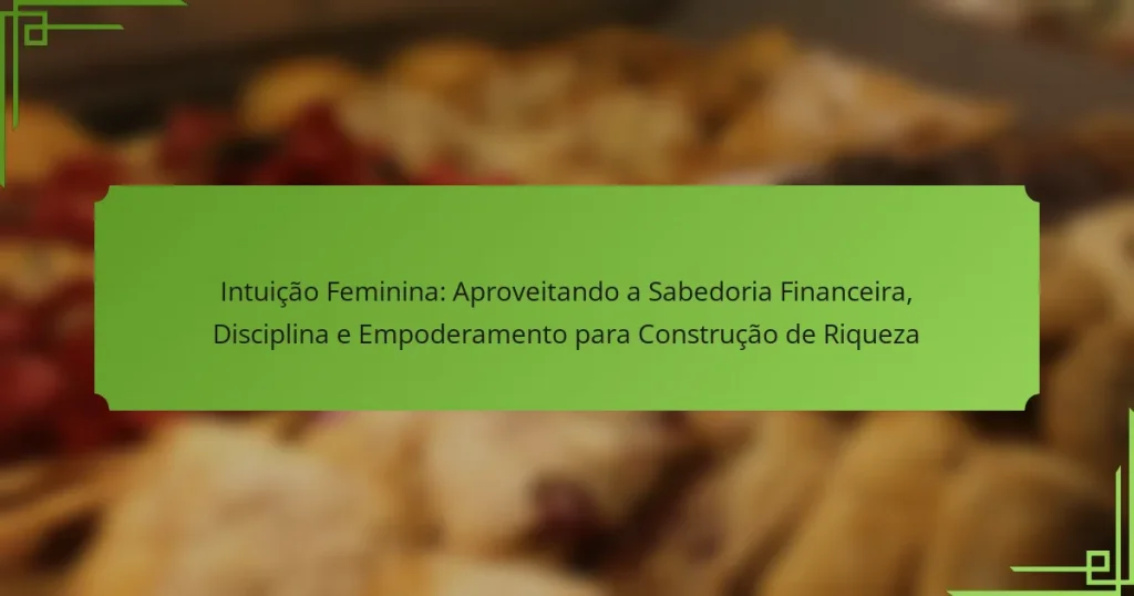Intuição Feminina: Aproveitando a Sabedoria Financeira, Disciplina e Empoderamento para Construção de Riqueza