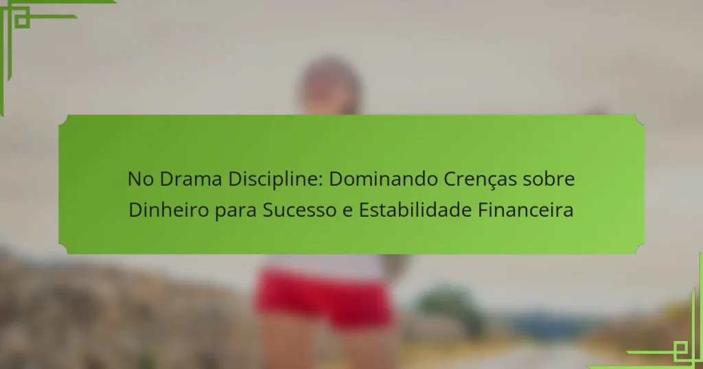 No Drama Discipline: Dominando Crenças sobre Dinheiro para Sucesso e Estabilidade Financeira