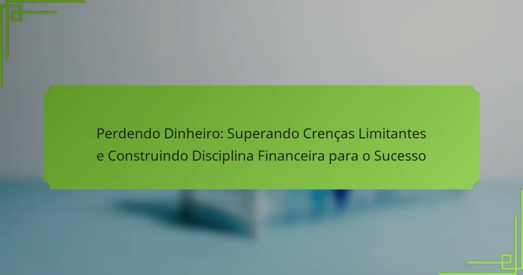 Perdendo Dinheiro: Superando Crenças Limitantes e Construindo Disciplina Financeira para o Sucesso