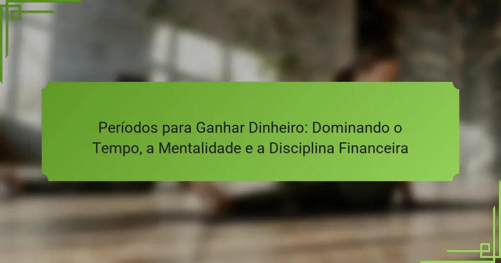 Períodos para Ganhar Dinheiro: Dominando o Tempo, a Mentalidade e a Disciplina Financeira