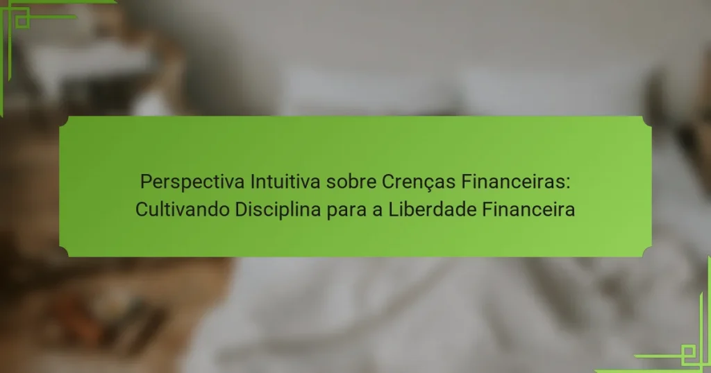 Perspectiva Intuitiva sobre Crenças Financeiras: Cultivando Disciplina para a Liberdade Financeira