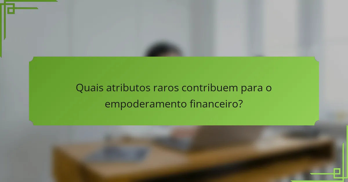Quais atributos raros contribuem para o empoderamento financeiro?