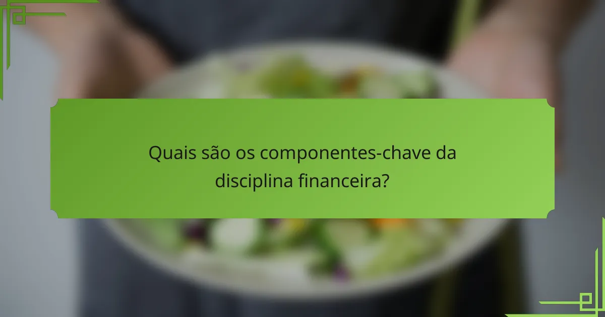 Quais são os componentes-chave da disciplina financeira?